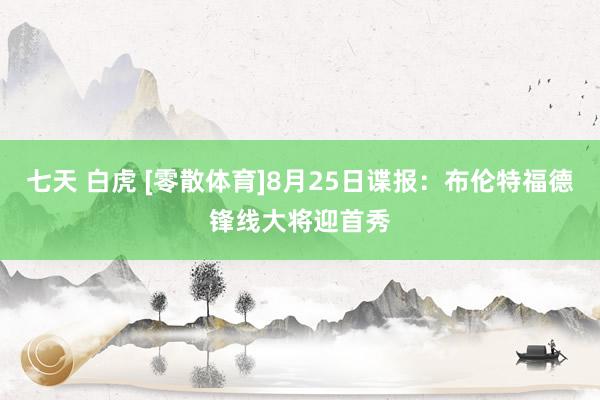 七天 白虎 [零散体育]8月25日谍报：布伦特福德锋线大将迎首秀