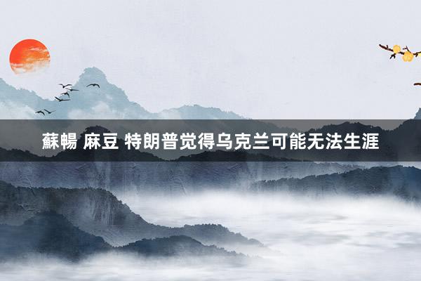 蘇暢 麻豆 特朗普觉得乌克兰可能无法生涯